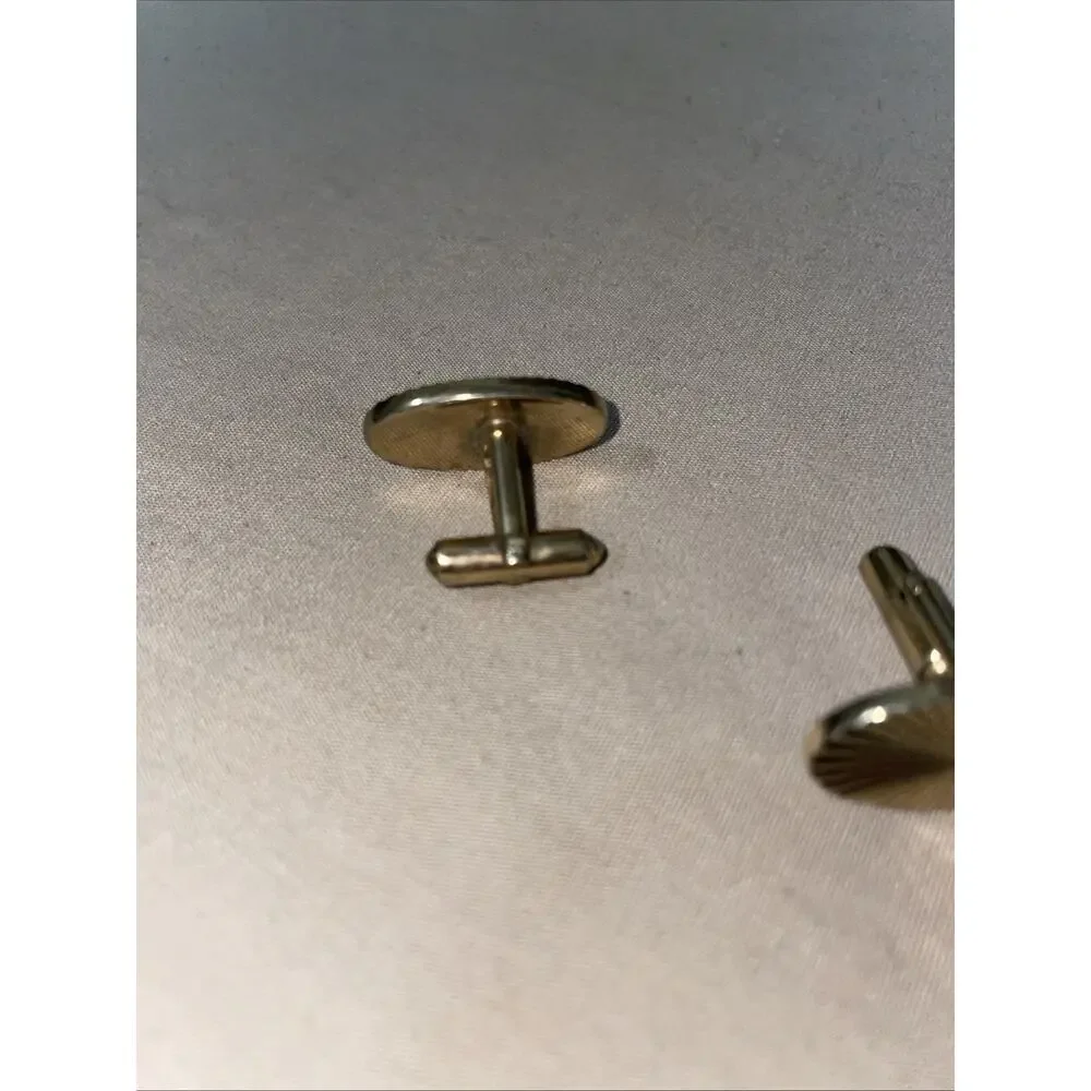 GOLD TONE CUFF LINKS Starburst Center
